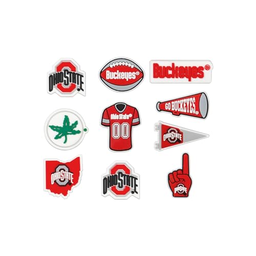 Ohio State Buckeyes Clog Shoe Charms - 10-Pack Team Logo