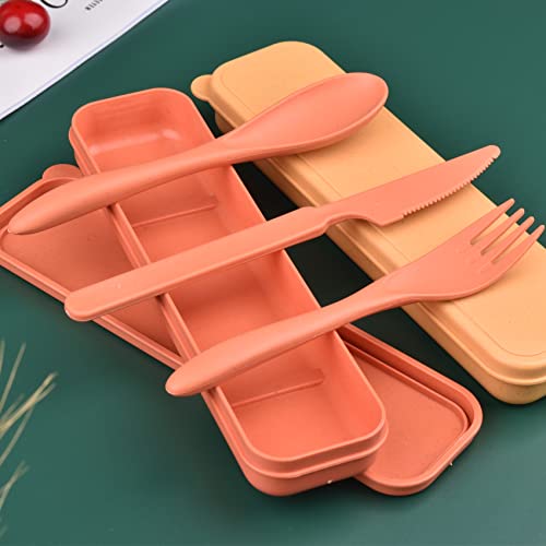 Reusable Utensil Set with Case - 2 Sets in Yellow & Orange