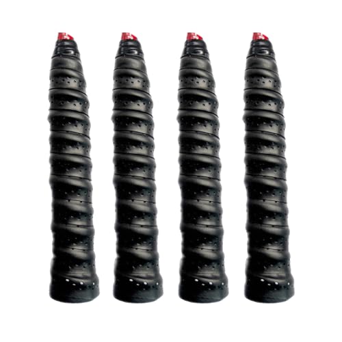 4PCS Anti-Slip Tennis Badminton Racket Grips - Black
