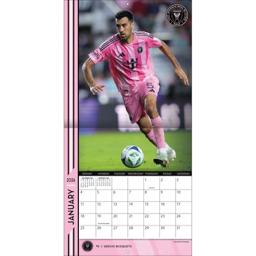 Inter Miami CF 2026 Team Wall Calendar - 12x12 with Bonus Pages