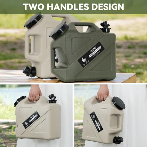Grey 3.2 Gallon Camping Water Container with Spigot, Leakproof BPA-Free