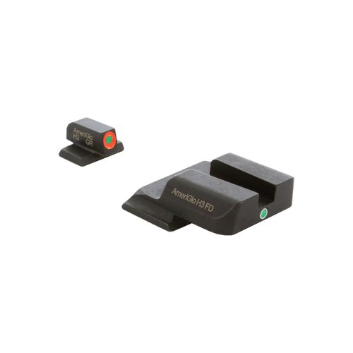 AmeriGlo Tritium I-Dot Green with Orange Outline Sight Set for Smith and Wesson M and P Full or Compact Black