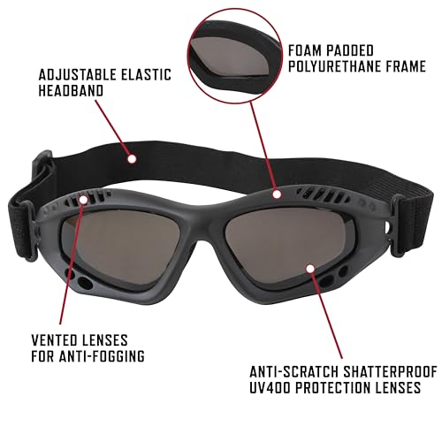 Rothco Ventec Tactical Goggles - Lightweight Eye Protection, Coyote Brown
