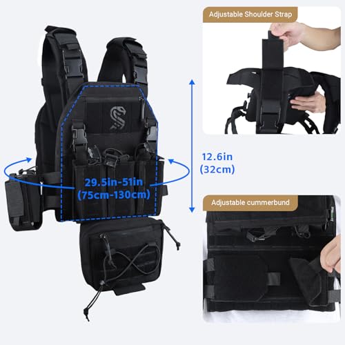 Tactical Airsoft Vest for Men - Molle Modular Design, 1000D Nylon
