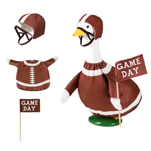 Football Goose Outfit for 23-Inch Lawn Goose - Brown, Medium