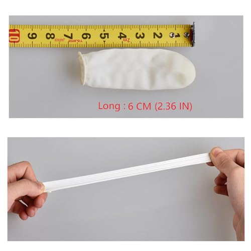 Finger Cots, (Medium,1200 Pcs) Disposable Latex Finger Covers Anti Static Rubber Fingertips Protective for Electronic Repair,Crafting Industrial Apply,White