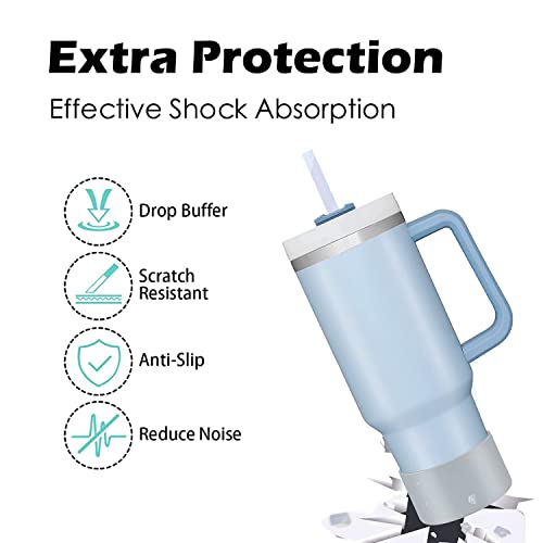 2Pcs Silicone Protective Boot for Tumblers - Transparent Silver