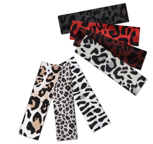 Leopard Print Headbands - 7 Pack Non-Slip Soft Cotton Hair Bands