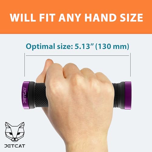 Ergonomic Bike Handlebar Grips - 130mm Round - Black & Purple