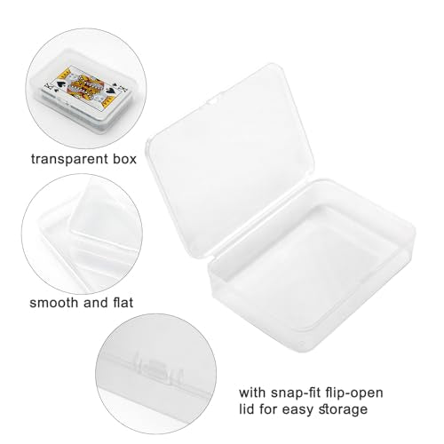 Clear Plastic Playing Card Cases - 4 Pack Snap Closure