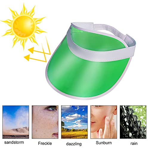 6 Pack UV Protection Sun Visor Hats - Lightweight & Breathable