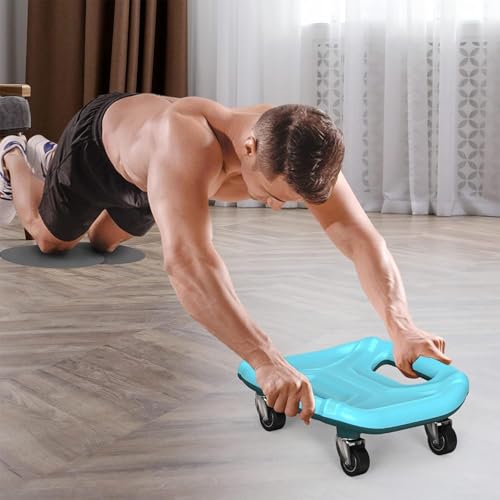 Multifunctional Ab Roller Wheel with Knee Pads - Blue