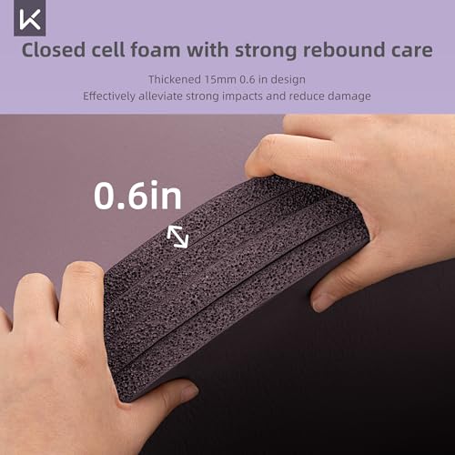 KEEP 15mm Thick NBR Yoga Mat 72x32 Purple, Extra Wide Non-Slip for Yoga, Pilates & More