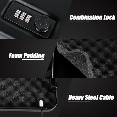 Portable Handgun Safe Lock Box with Mechanical Code Lock - 9.4" x 6.4" x 1.8"