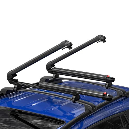 Lockable Ski & Snowboard Rack - 28" Sliding Extension - Black
