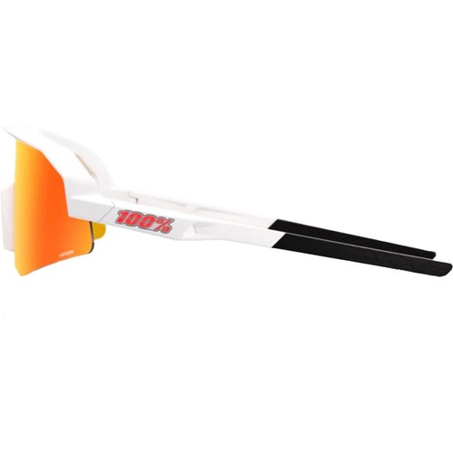100% SLENDALE YOUTH Sunglasses Matte White - HiPER Red Mirror Lens