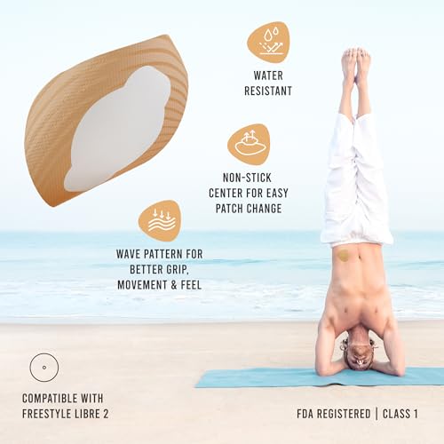 Not Just a Patch Original 20 Pack Freestyle Libre 2 Sensor Covers - Beige, Water-Resistant, Skin-Friendly