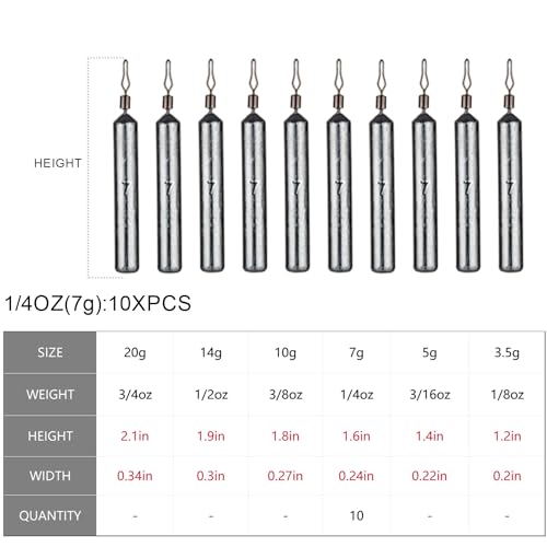 Drop Shot Fishing Weights Sinkers - 3/8oz, 10pcs