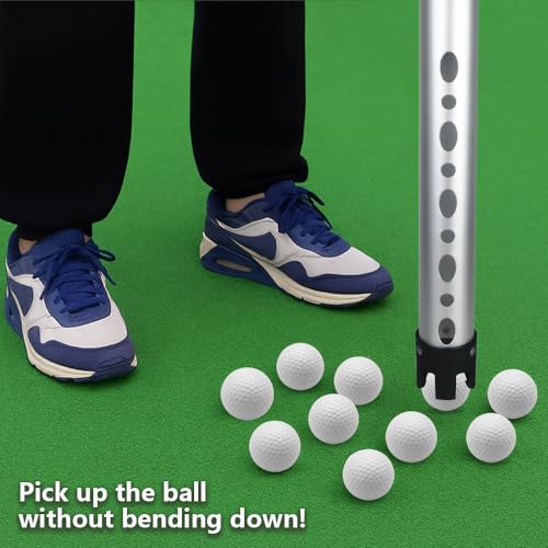 LOVACE Silver Aluminum Golf Ball Retriever, 34.8-Inch, Holds 20 Balls