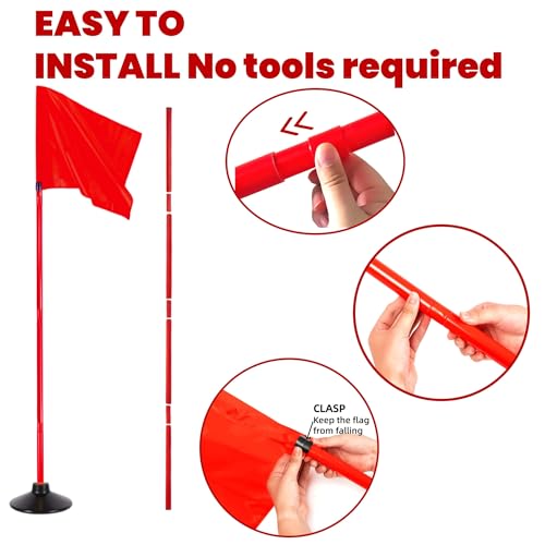 5FT Soccer Corner Flags Set of 4 with Rubber Bases for Agility Training