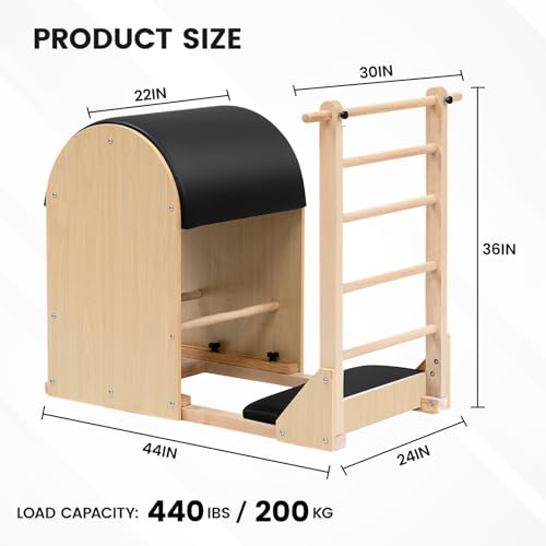 Pilates Ladder Barrel for Home Gym - 5 Adjustable Steps