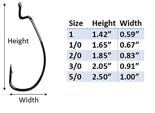 EWG Offset Shank Worm Hook - Size #2/0, 15 Count - High Carbon Steel
