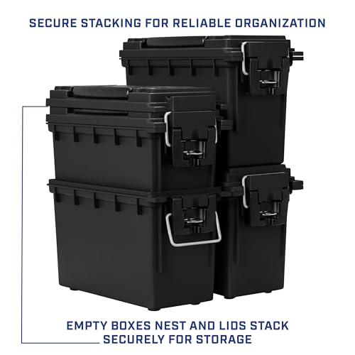 Lockable Waterproof Ammo Storage Box - Stackable Dry Box for Gear