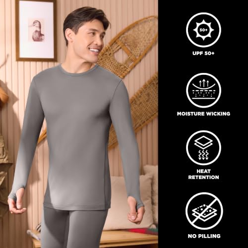 Cuddl Duds Heavyweight Men's Thermal Base Layer Set - Large, Black