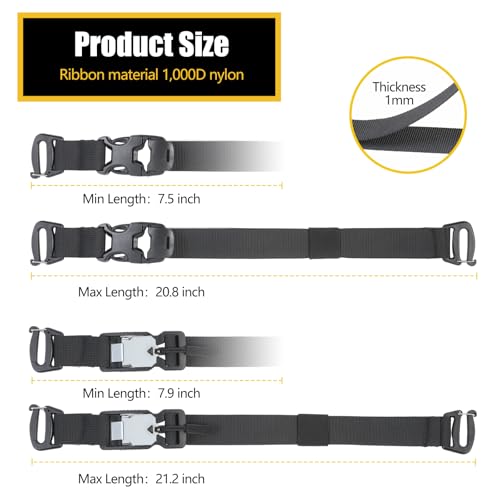 4 Pack Tactical Molle Backpack Straps Adjustable 20.8" Gear Attachments