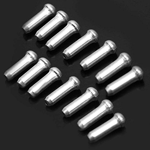 100 Pcs Alloy Bicycle Brake Cable End Caps - Silver