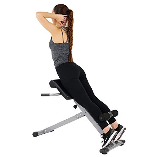 Roman Chair for Home Gym - Adjustable Height, Foldable, Silver