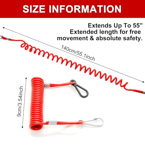 Boat Kill Switch Lanyard - 55 Inch, Red - 8M0092849