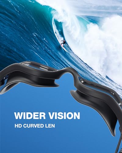 ZIONOR G1 Air Polarized Swim Goggles Adult Black Frame Clear Lens - Open Water & Pool