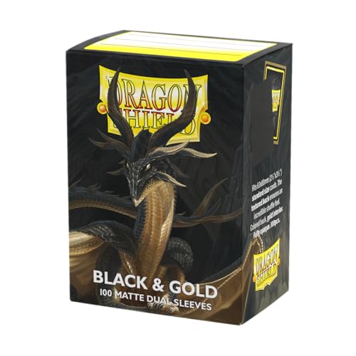 Matte Dual Standard Size Card Sleeves - 100ct Black & Gold
