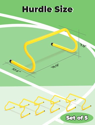 Hexagonal Agility Rings Set - 6 Rings with Connectors & 5 Speed Hurdles