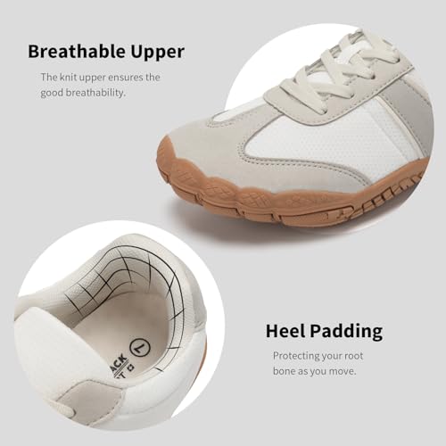 Grand Attack Womens Barefoot Minimalist Trail Running Shoes, 8 Wide /651/White Grey