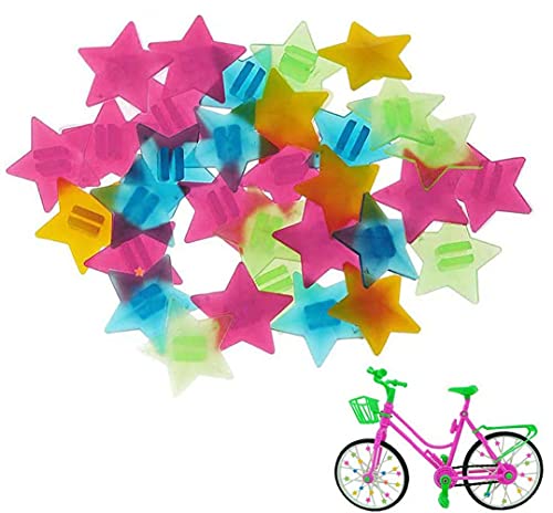 36-Piece Star Bike Spoke Beads - Colorful Plastic Bicycle Wheel Decorations