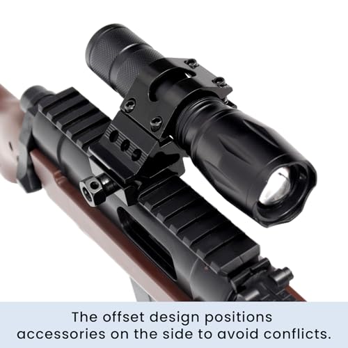 Offset Picatinny Flashlight Mount - 1 Inch Aluminum Alloy