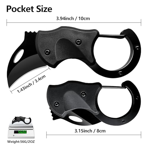 2-Pack Folding Pocket Knives, Keychain EDC Box Cutters - Stainless Steel