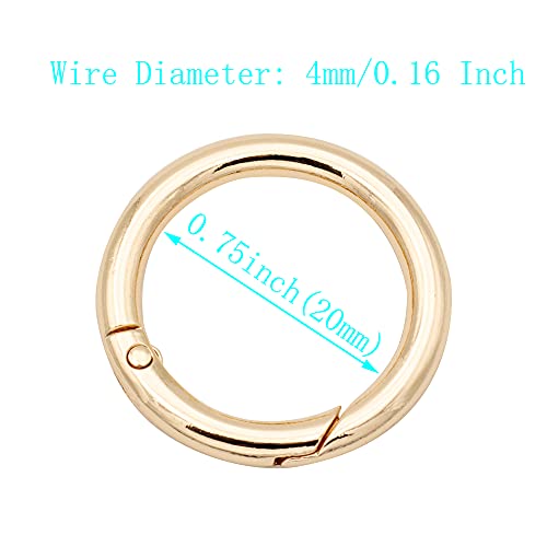 20pcs Gold 3/4 Inch Trigger Spring O Rings Snap Clips
