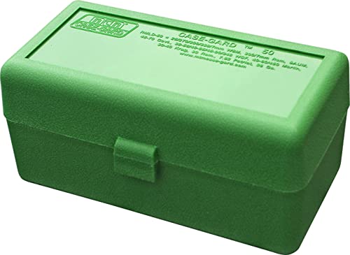 Rifle Ammo Box - 50 Round Flip-Top, Scuff-Resistant, 3.08"