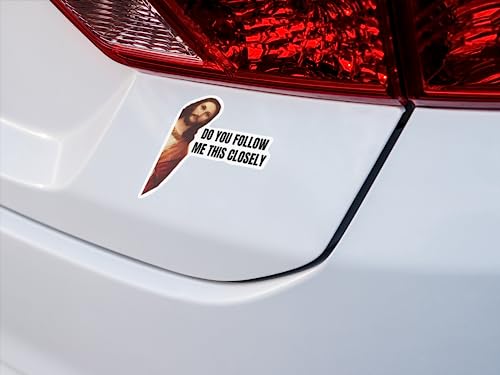 Funny Jesus Bumper Sticker - 5.5" x 4.8" Vinyl Decal