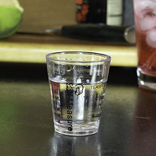 1 Ounce Plastic Shot Glass Measurer - Clear Measuring Tool