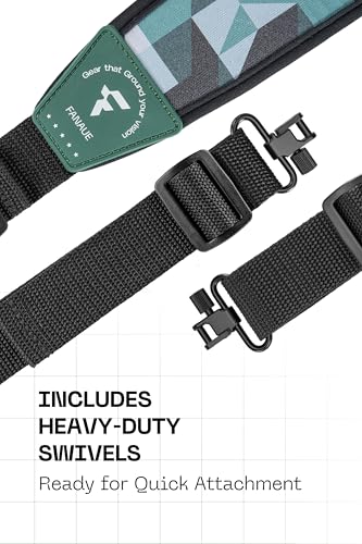 Adjustable Padded Rifle Sling with Swivels - 23" to 52"