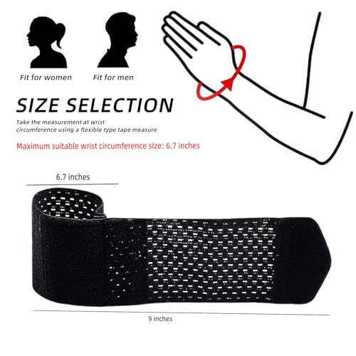 Wrist Brace for Carpal Tunnel - 2 Pcs Adjustable Compression Support - Black Regular
