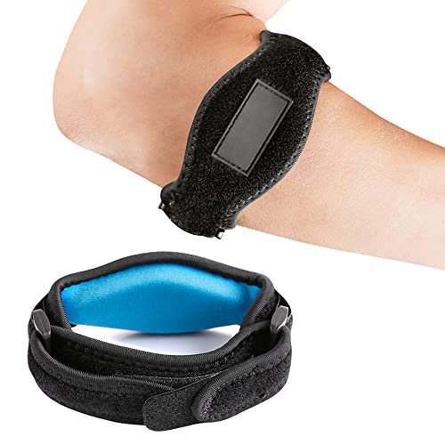 Tennis Elbow Brace with Compression Pad - Blue (2 Pack)