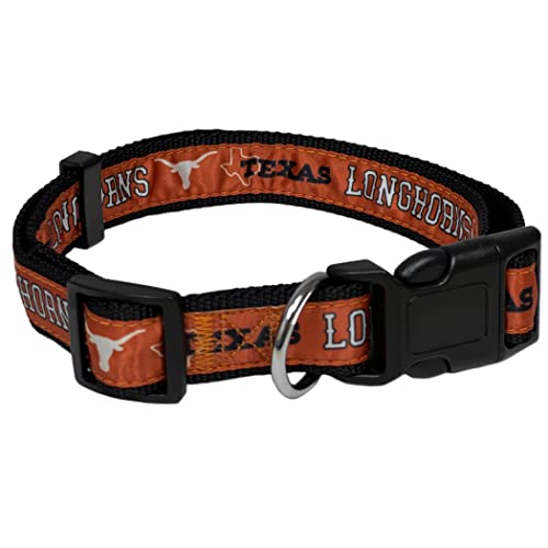 Texas Longhorns Dog Collar - Adjustable, Durable Nylon, Small