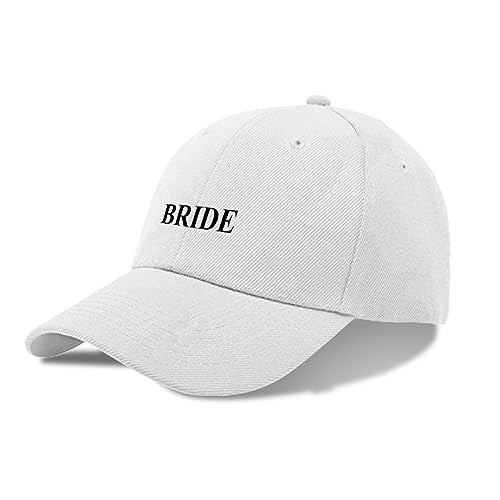 Bride and Groom Baseball Caps - White & Black - Wedding Gift