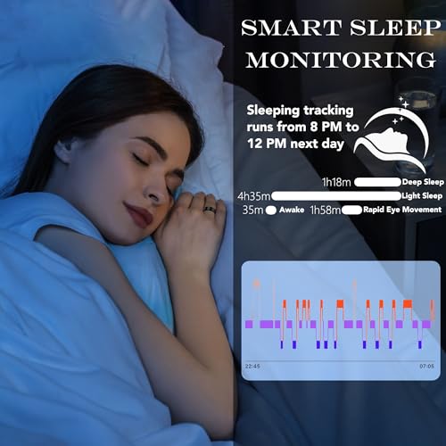 Smart Fitness Tracker Ring for Men & Women - Sleep, Stress & Activity Monitoring, IP68 Waterproof