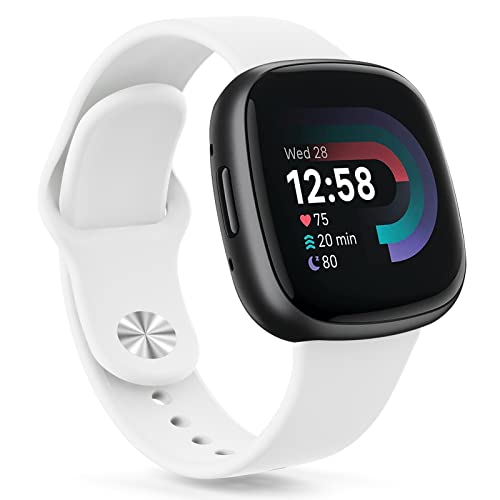 Silicone Bands for Fitbit Versa 3 & 4, Sense & Sense 2 - White
